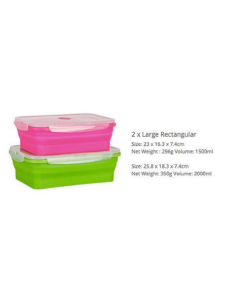 8 Pack Collapsible Food Storage Containers With Lids, Flat Stacks